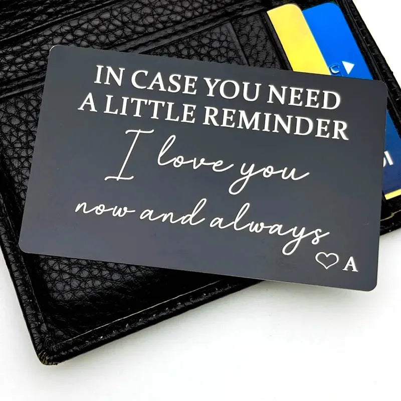 I Love You Metal Wallet Card