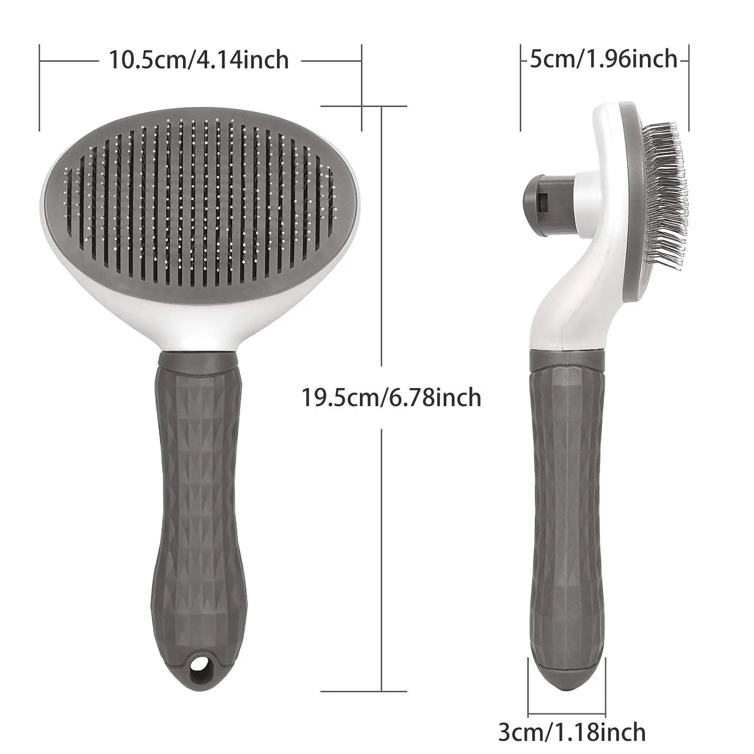 Self Cleaning Pet Grooming Brush for Dogs Cats with ergonomic handle