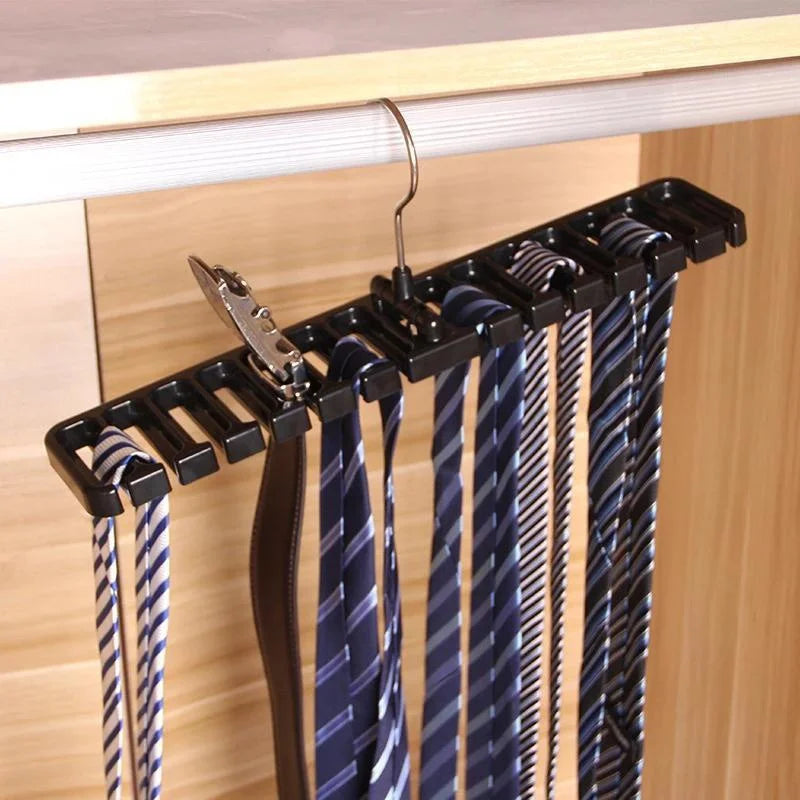 Space-saving Belt Tie Hanger with 10 Slots
