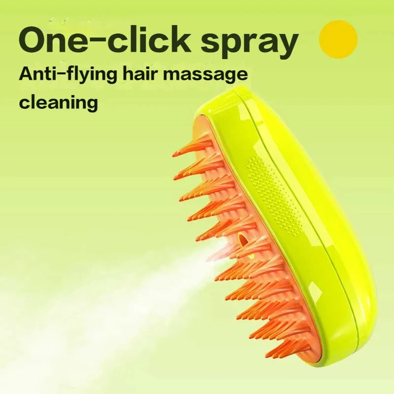 Pet Massaging Grooming Self Cleaning Brush Comb with Spray Function for Dogs Cats