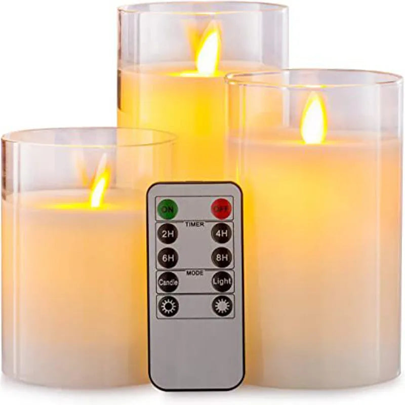 LED Candles Set of Three with Electronic Remote