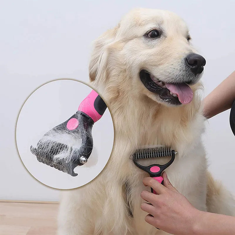 Pet Undercoat Rake Grooming Brush for Dogs Cats
