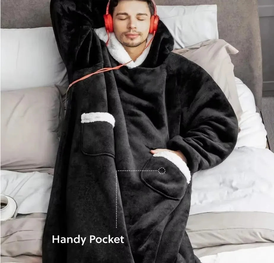 Long Wearable Hooded Blanket