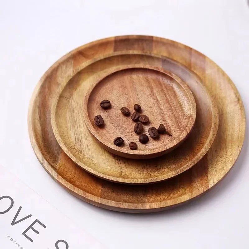 Round Wooden Serving Board Charger Plate