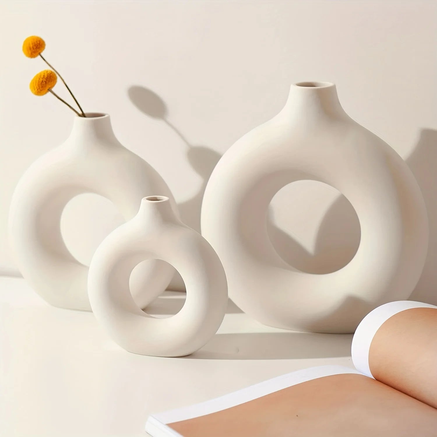 Nordic Doughnut Ceramic Vase
