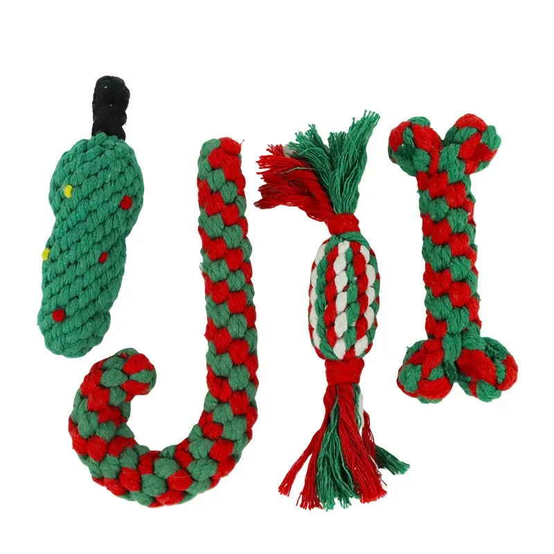 Braided Christmas Dog Toys