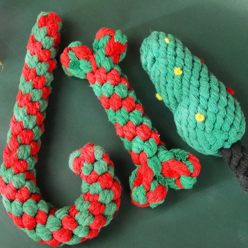 Braided Christmas Dog Toys