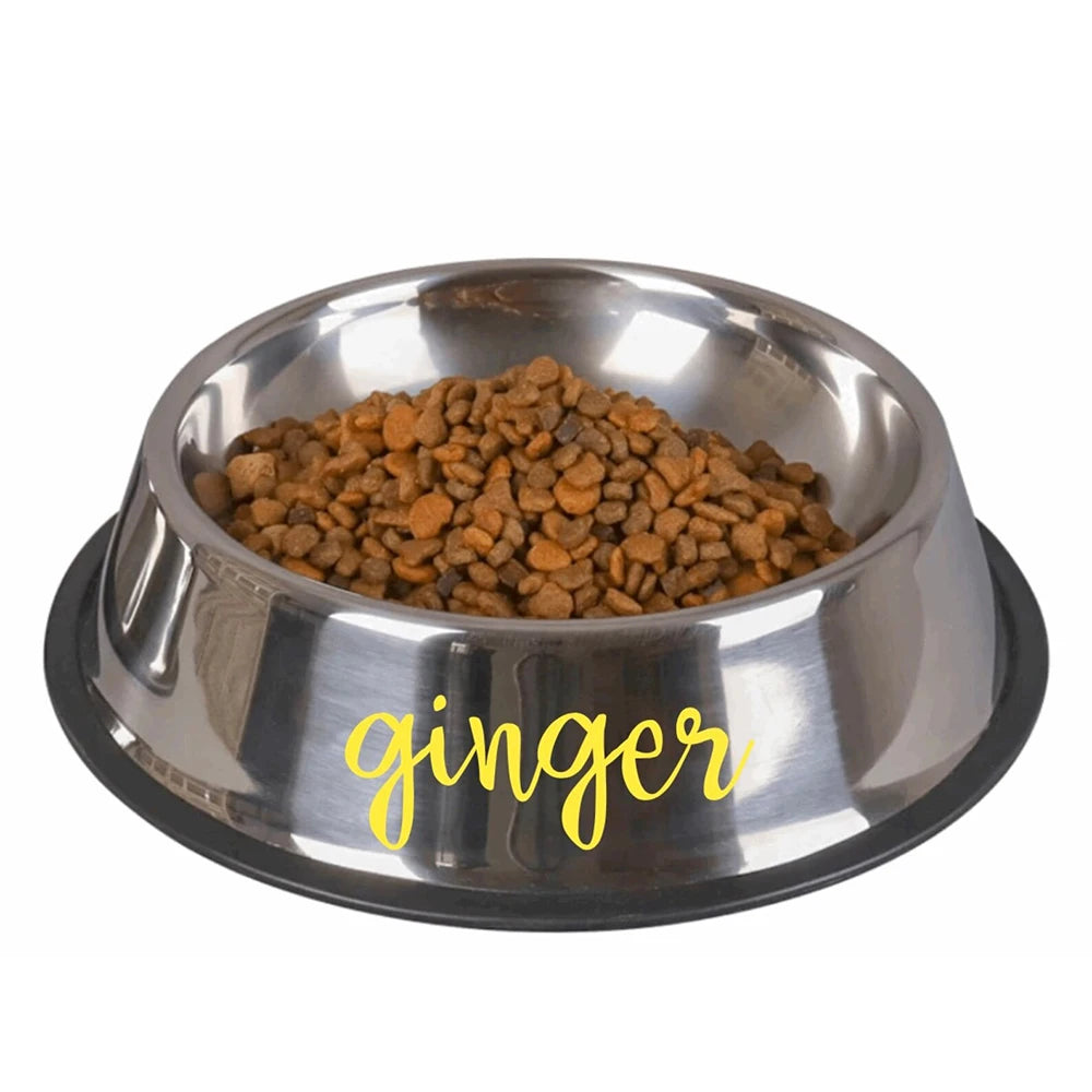Personalized Pet Bowl Stainless Steel Multiple Sizes