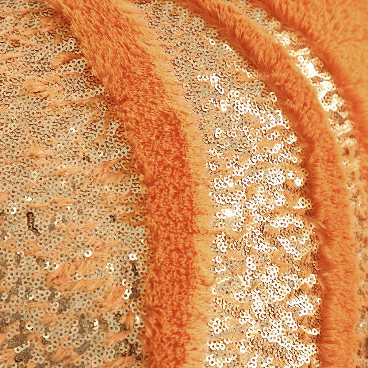 Plush Sequined Pumpkin Cushion Cover