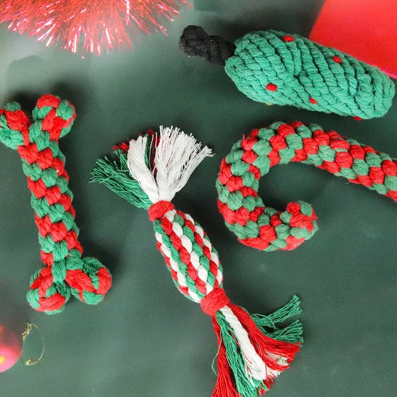 Braided Christmas Dog Toys