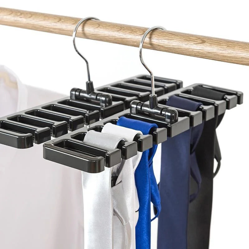 Space-saving Belt Tie Hanger with 10 Slots
