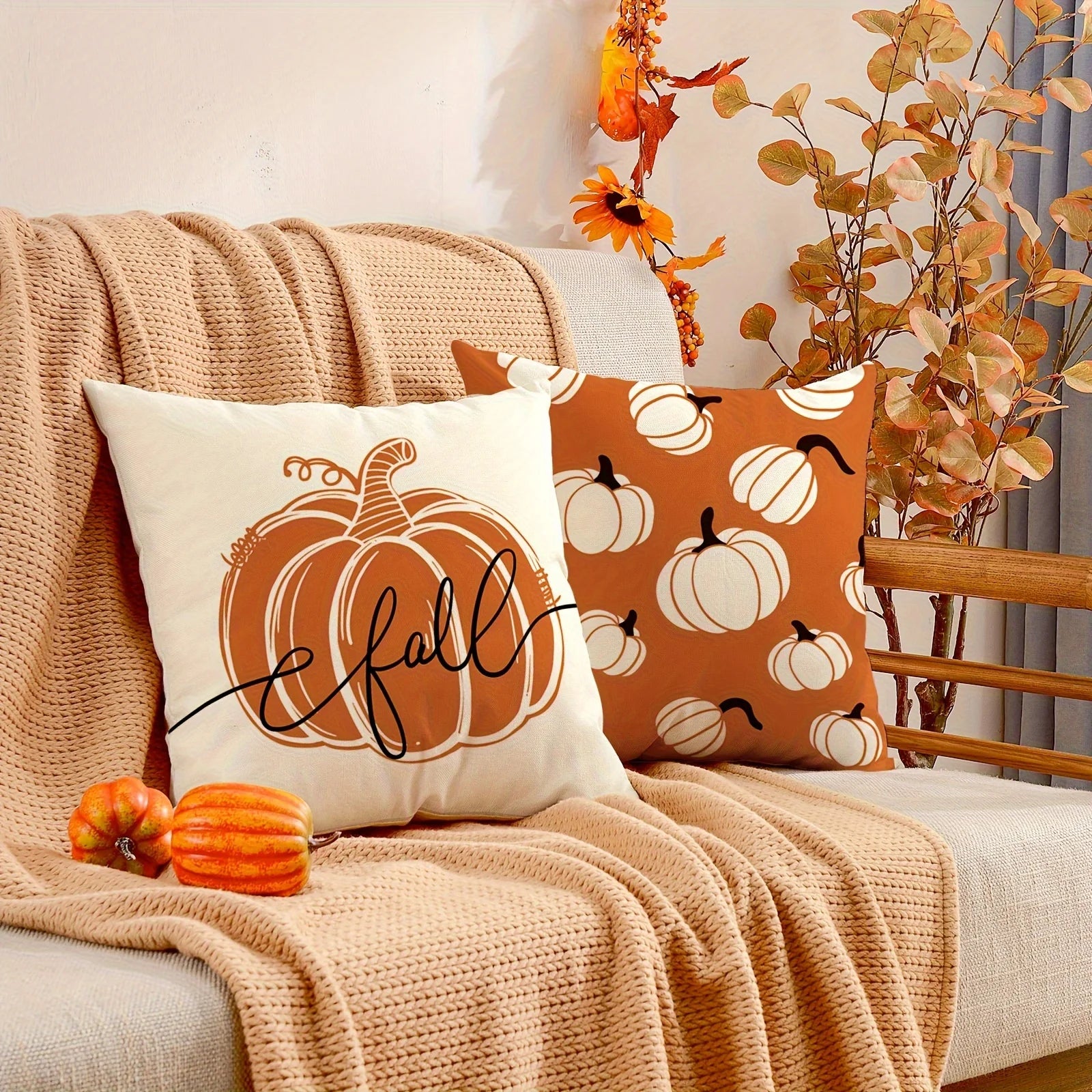 Pumpkin Autumn Pillow Cover