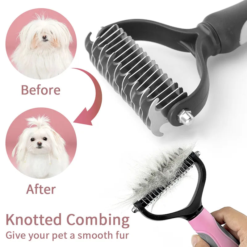 Pet Undercoat Rake Grooming Brush for Dogs Cats