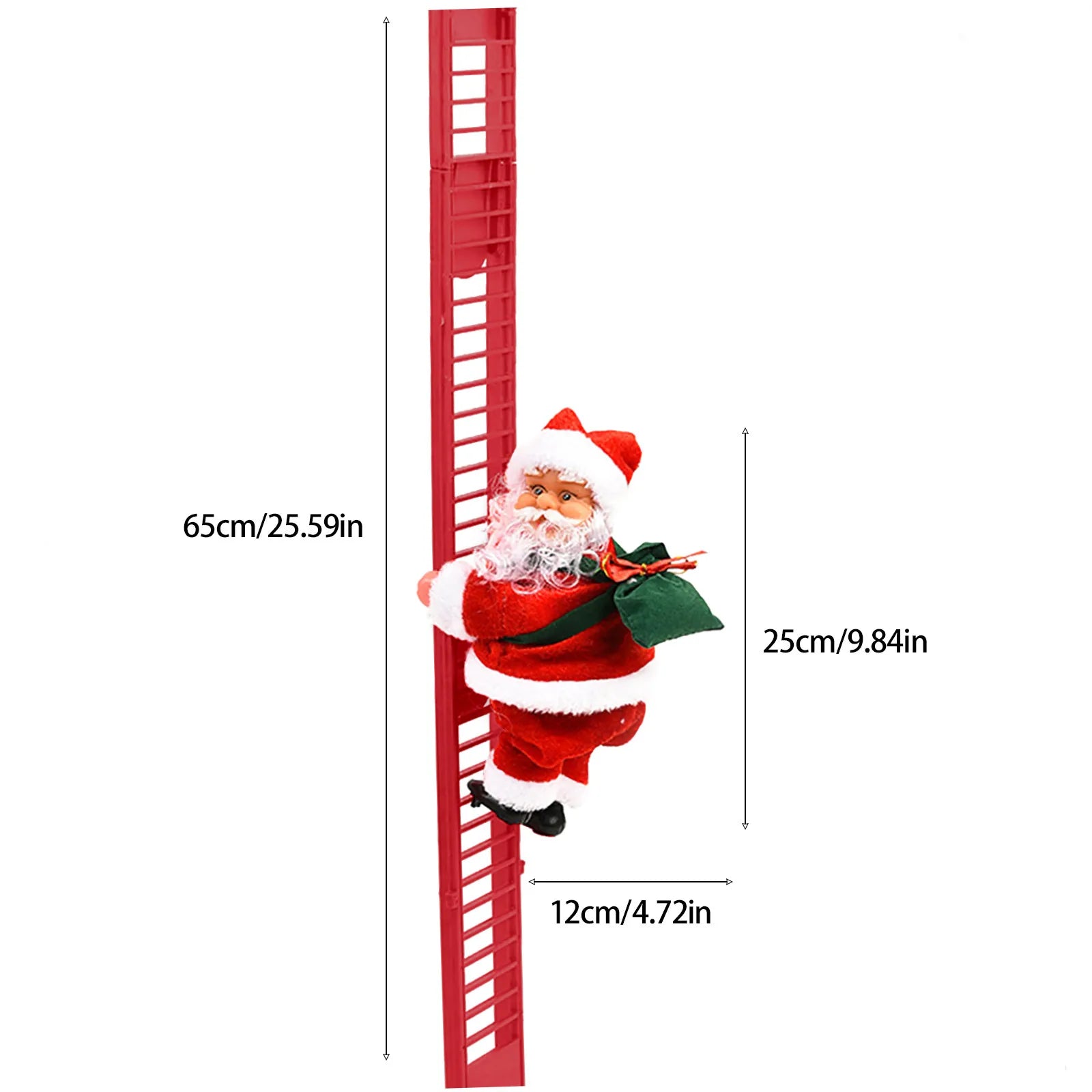 Climbing Ladder Singing Santa