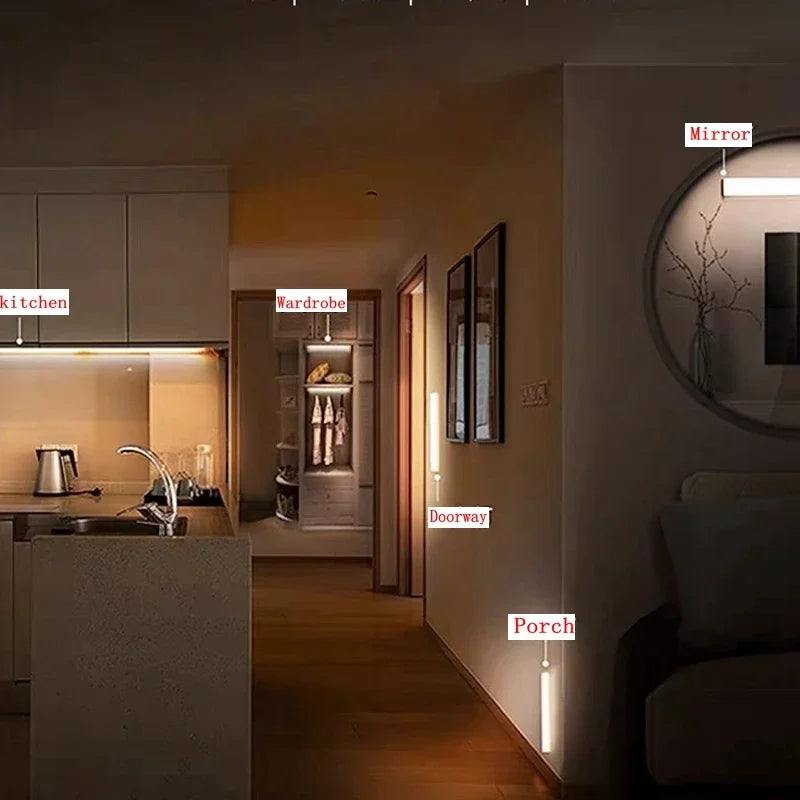 LED Motion Sensor Light Wardrobe Home Rechargeable
