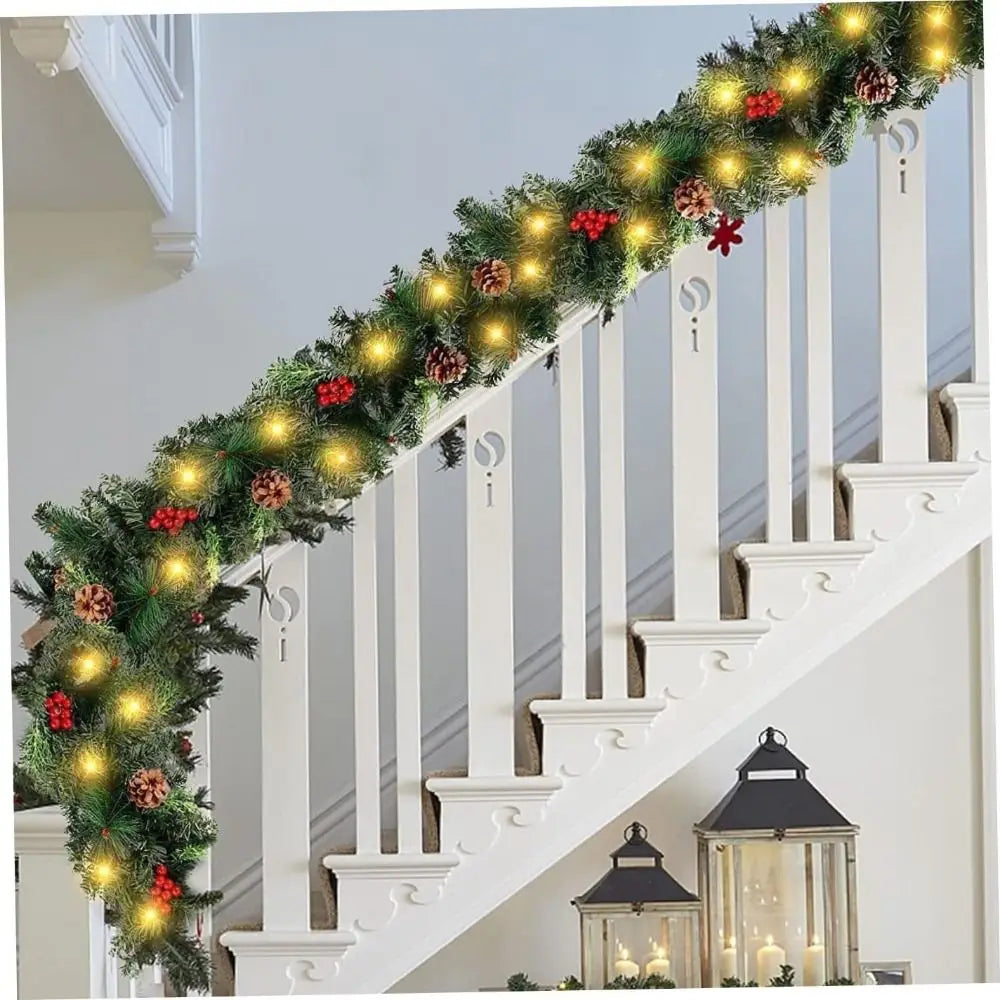 Green Christmas Garland with Berries