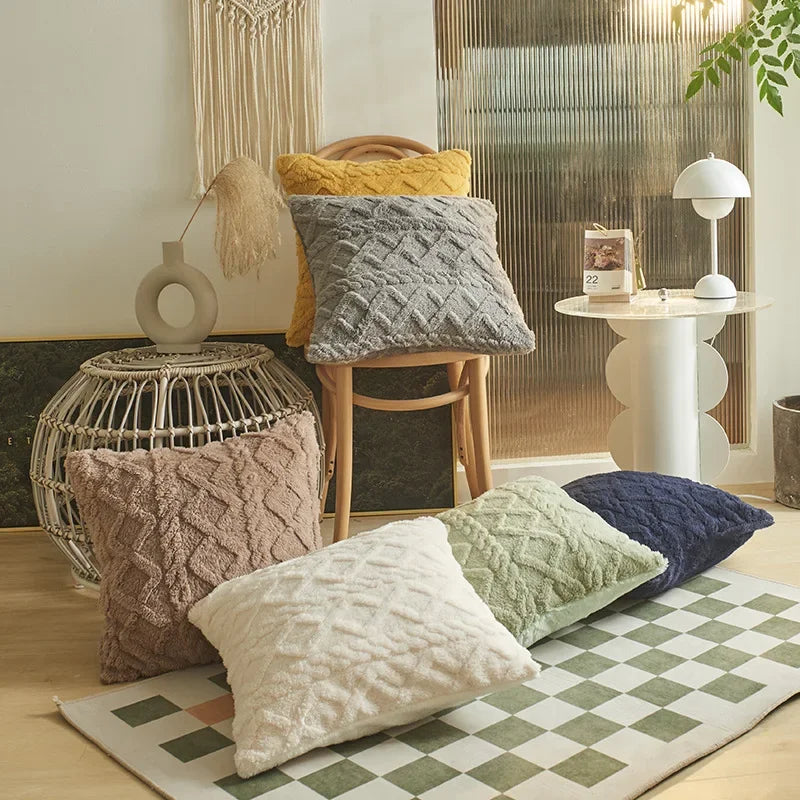 Geometric Jacquard Cushion Cover