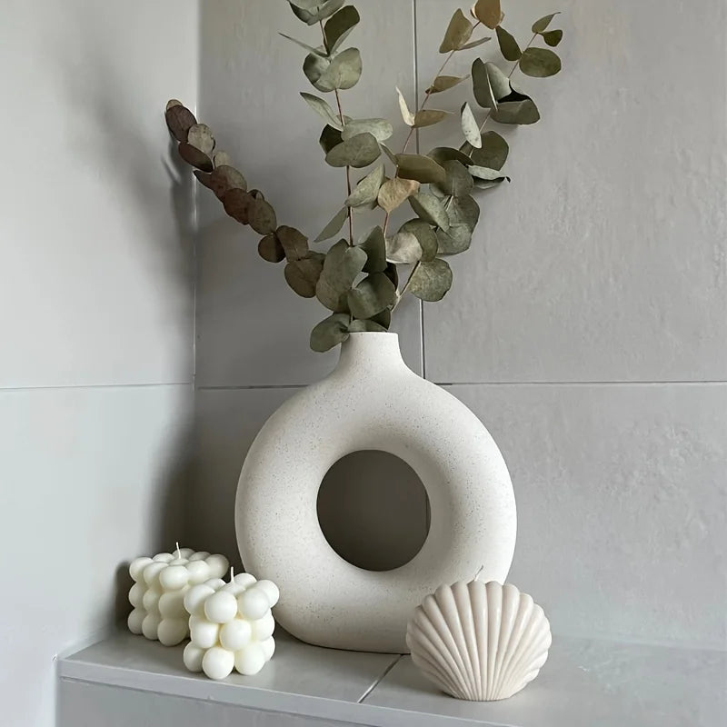 Nordic Doughnut Ceramic Vase