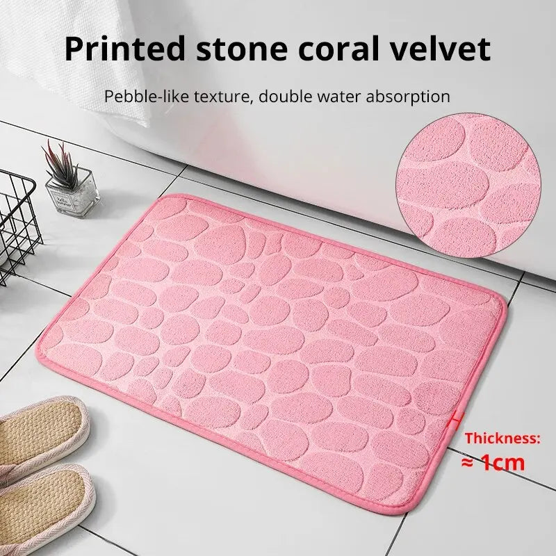 Pebble Print Memory Foam Bathroom Mat