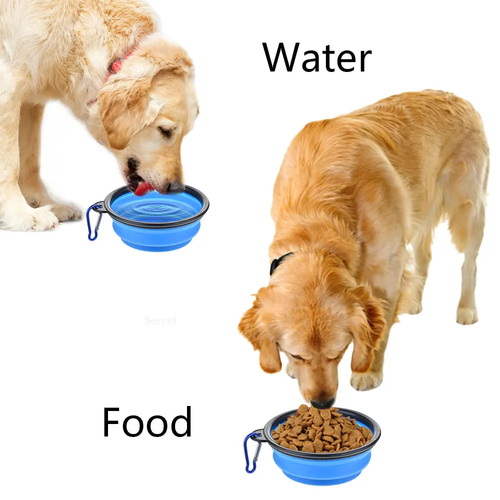 Collapsible Pet Dog Silicone Food Water Bowl