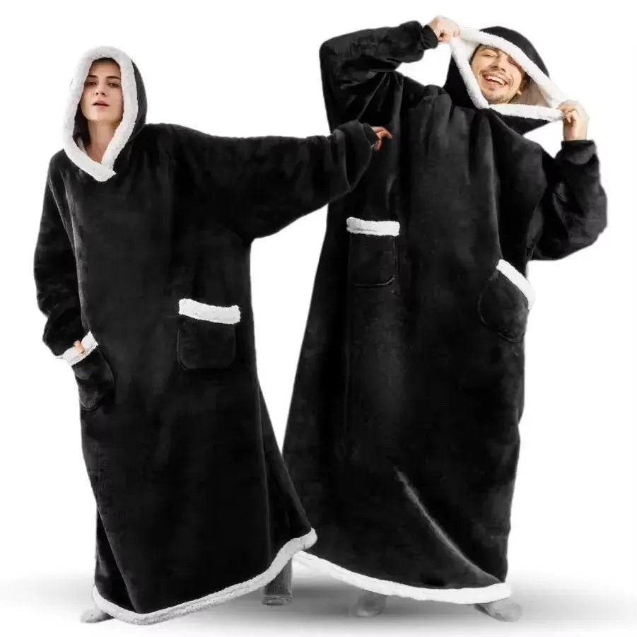 Long Wearable Hooded Blanket