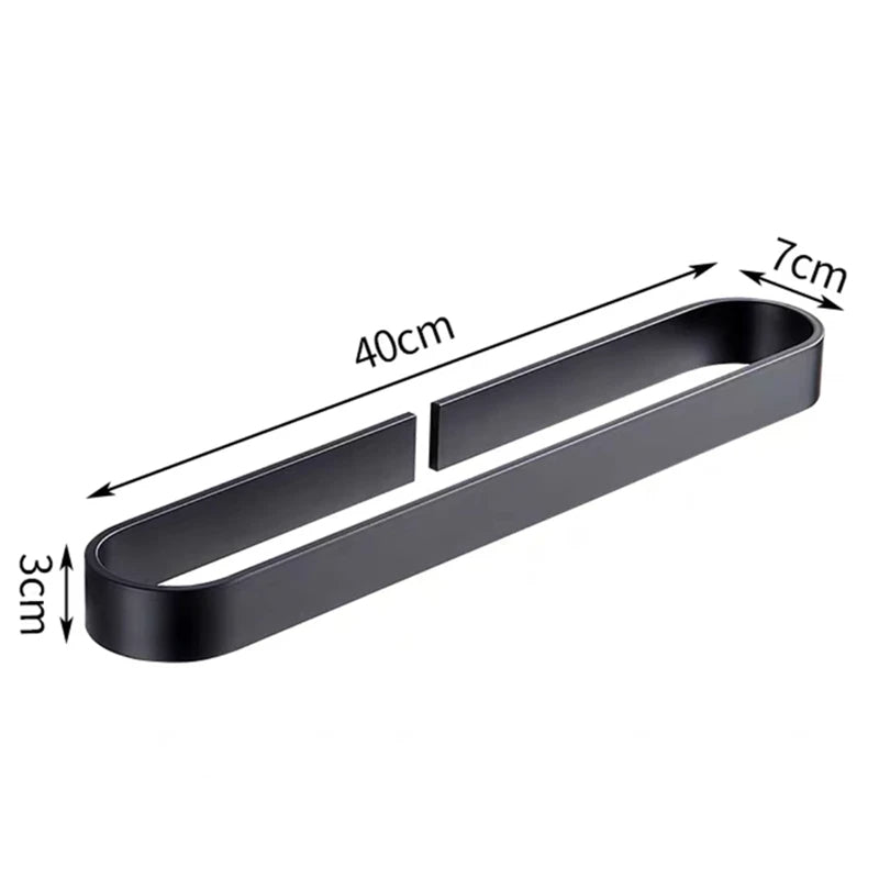 40cm black kitchen towel rack with labeled dimensions.