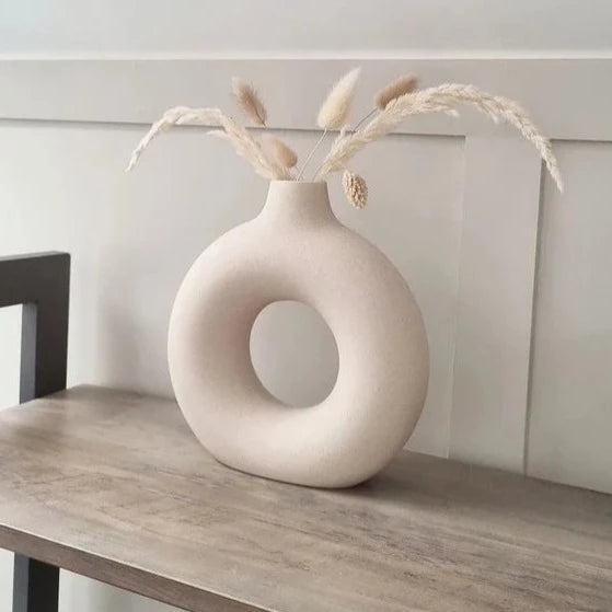 Nordic Doughnut Ceramic Vase