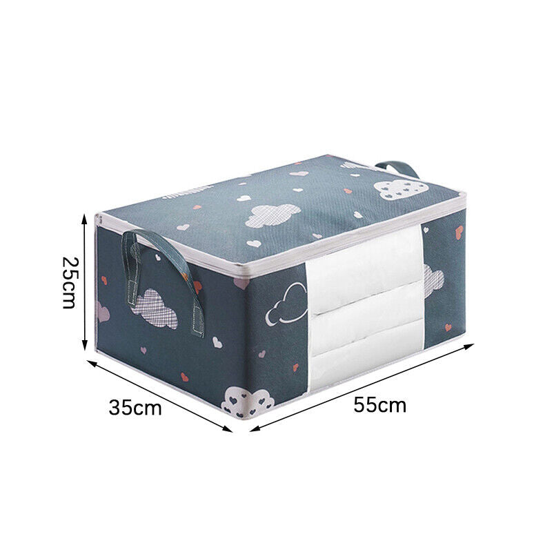 Storage Bag with Cloud Print Cream or Navy